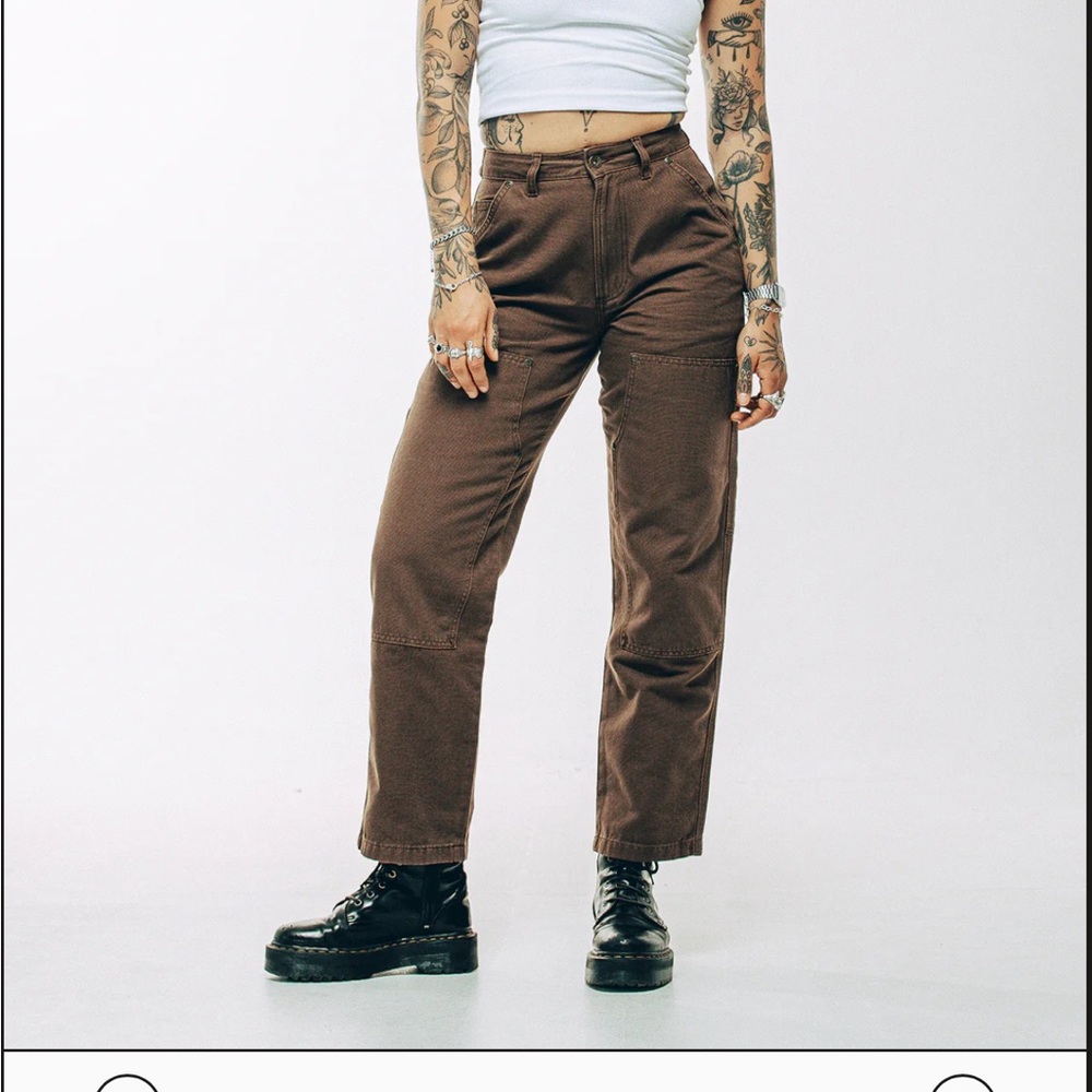 High-Rise Straight Leg Carpenters Women's Pants in Brown